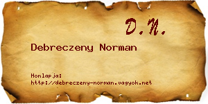 Debreczeny Norman névjegykártya