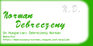norman debreczeny business card